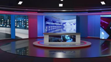 3D Sanal Haber Stüdyosu Arkaplan Döngüsü