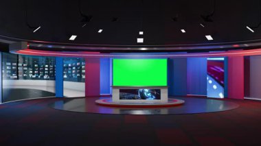 3D Sanal Haber Stüdyosu Arkaplan Döngüsü