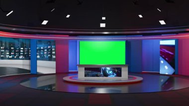 3D Sanal Haber Stüdyosu Arkaplan Döngüsü