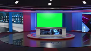 3D Sanal Haber Stüdyosu Arkaplan Döngüsü