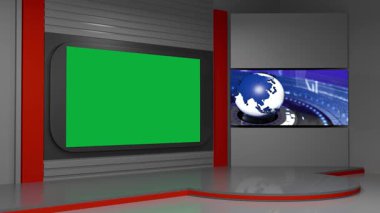 3D Sanal Haber Stüdyosu Arkaplan Döngüsü