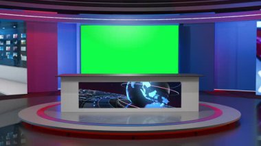 3D Sanal Haber Stüdyosu Arkaplan Döngüsü