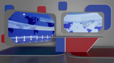 3D Sanal Haber Stüdyosu Arkaplan Döngüsü