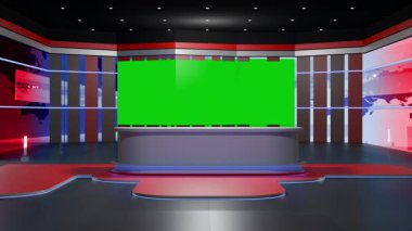3D Sanal Haber Stüdyosu Arkaplan Döngüsü