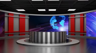 3D Sanal Haber Stüdyosu Arkaplan Döngüsü