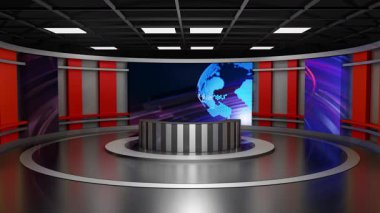 3D Sanal Haber Stüdyosu Arkaplan Döngüsü