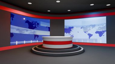 3D Sanal Haber Stüdyosu Arkaplan Döngüsü