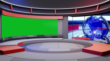 3D Sanal Haber Stüdyosu Arkaplan Döngüsü