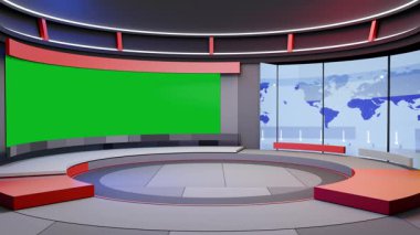 3D Sanal Haber Stüdyosu Arkaplan Döngüsü