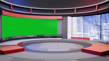 3D Sanal Haber Stüdyosu Arkaplan Döngüsü