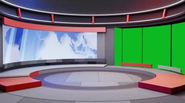 3D Sanal Haber Stüdyosu Arkaplan Döngüsü