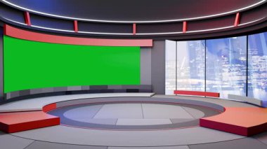 3D Sanal Haber Stüdyosu Arkaplan Döngüsü