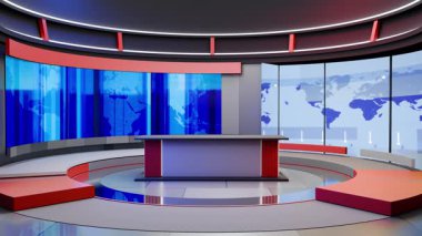 3D Sanal Haber Stüdyosu Arkaplan Döngüsü