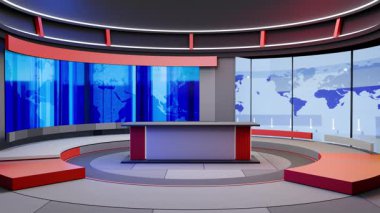 3D Sanal Haber Stüdyosu Arkaplan Döngüsü