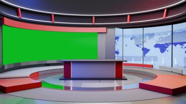 3D Sanal Haber Stüdyosu Arkaplan Döngüsü