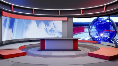 3D Sanal Haber Stüdyosu Arkaplan Döngüsü