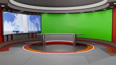 3D Sanal Haber Stüdyosu Arkaplan Döngüsü