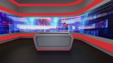 3D Sanal Haber Stüdyosu Arkaplan Döngüsü