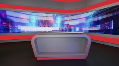 3D Sanal Haber Stüdyosu Arkaplan Döngüsü