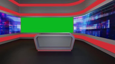 3D Sanal Haber Stüdyosu Arkaplan Döngüsü