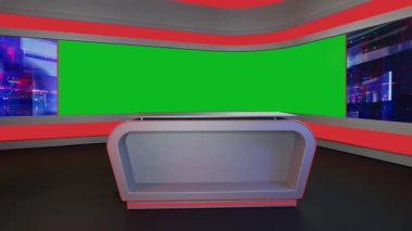 3D Sanal Haber Stüdyosu Arkaplan Döngüsü