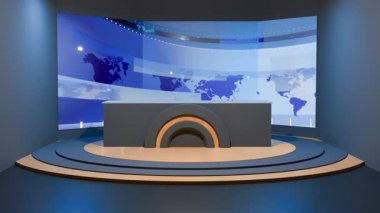 3D Sanal Haber Stüdyosu Arkaplan Döngüsü