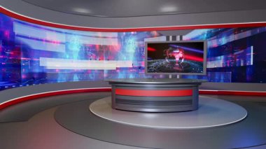 3D Sanal Haber Stüdyosu Arkaplan Döngüsü