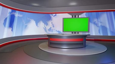 3D Sanal Haber Stüdyosu Arkaplan Döngüsü