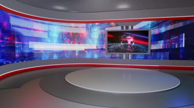 3D Sanal Haber Stüdyosu Arkaplan Döngüsü