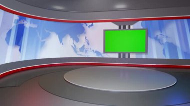 3D Sanal Haber Stüdyosu Arkaplan Döngüsü