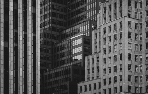 Здание Манхэттена Черно Белый Фон — стоковое фото