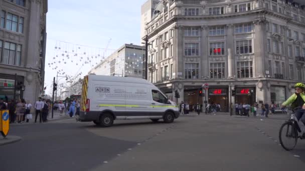 Лондон Велика Британія Жовтня 2023 Повільні Люди Йдуть Вулиці Оксфордського — стокове відео