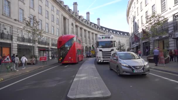 Londra Ngiltere Ekim 2023 Londra Şehir Merkezindeki Oxford Sirk Caddesinde — Stok video