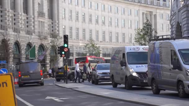 Londra Ngiltere Ekim 2023 Londra Şehir Merkezindeki Oxford Sirk Caddesinde — Stok video
