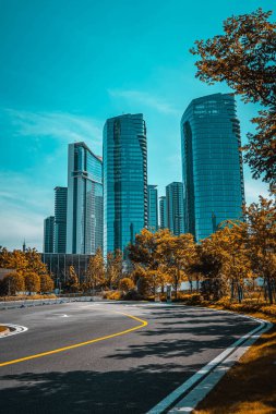 İş bölgesinde modern finans binaları; Mimari Geçmişler