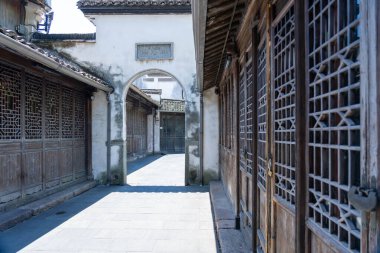 Wuzhen, Hangzhou, Çin, 29 Mayıs 2024: Wuzhen Antik Su Kenti, Çin 'in en ünlü tarihi ve kültürel şehirlerinden biridir.