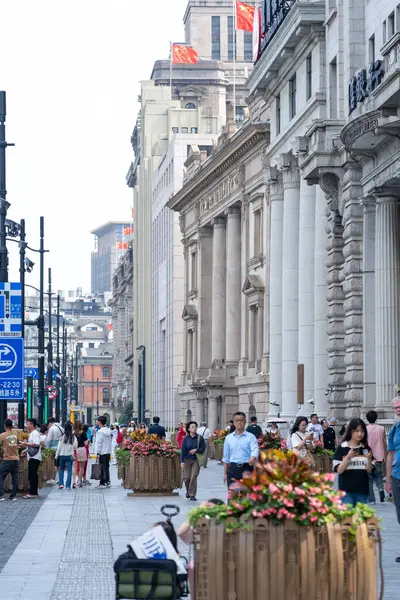 Stock image Shanghai, China, June 04, 2024: View from Nanjing shopping street in Shanghai, which is a top attraction near the Bund in Shanghai.