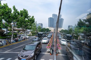 Şangay, Çin, 04 Haziran 2024: Lujiazui İş Bölgesi Pudong, Şangay, Çin 