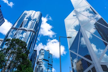Hong Kong 'daki modern finansal gökdelenler