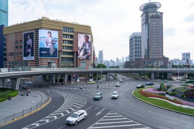 Şangay, Çin, 04 Haziran 2024: Lujiazui İş Bölgesi Pudong, Şangay, Çin 