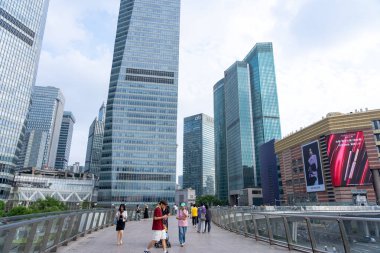 Şangay, Çin, 04 Haziran 2024: Lujiazui İş Bölgesi Pudong, Şangay, Çin 