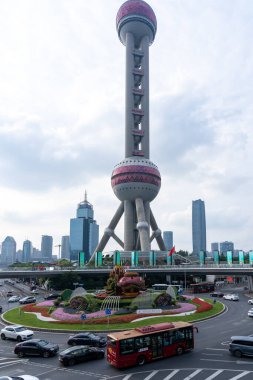 Şangay, Çin, 04 Haziran 2024: Lujiazui İş Bölgesi Pudong, Şangay, Çin 