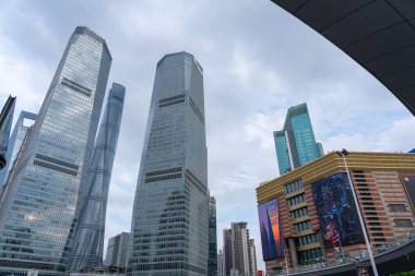 Şangay, Çin, 04 Haziran 2024: Lujiazui İş Bölgesi Pudong, Şangay, Çin 