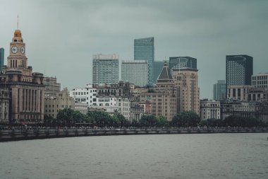 Şehir manzaralı Şangay, Çin 'de binalar