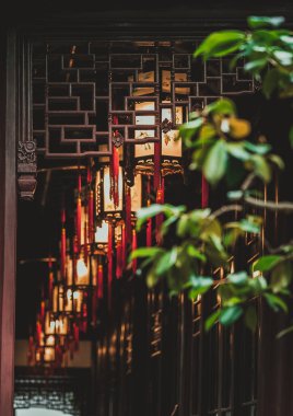 Klasik Çin bahçesinin detayları; klasik mimari