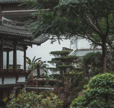 Klasik Çin bahçesinin detayları; klasik mimari