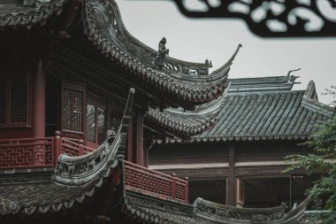 Klasik Çin bahçesinin detayları; klasik mimari