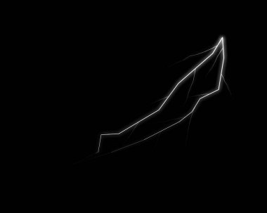 Zifiri karanlık bir boşlukta parlak beyaz şimşekler çakar ve muazzam bir doğal gücü ve parlak ışığı yakalar..