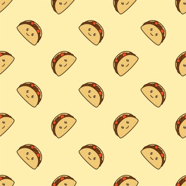 Tatlı karalama şekilli fast food taco 'nun vektör simgesi