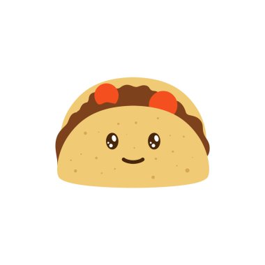 vector icon of cute flat design fast food taco